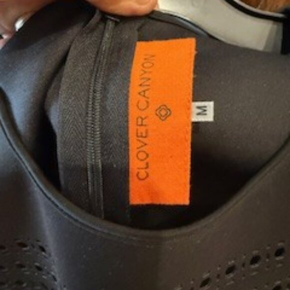 Clover Canyon Womens Back Zip Laser Cut Crew Neck Top - Picture 3 of 4